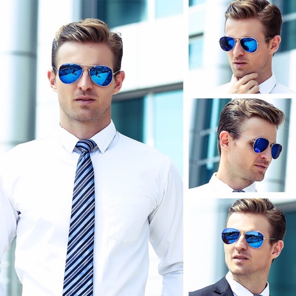 Other - 🌟Classic Blue Aviator Sunglasses with Gold Rims